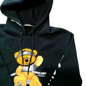 Member's Only Men's Black Graphic Bear Hoodie Size Small